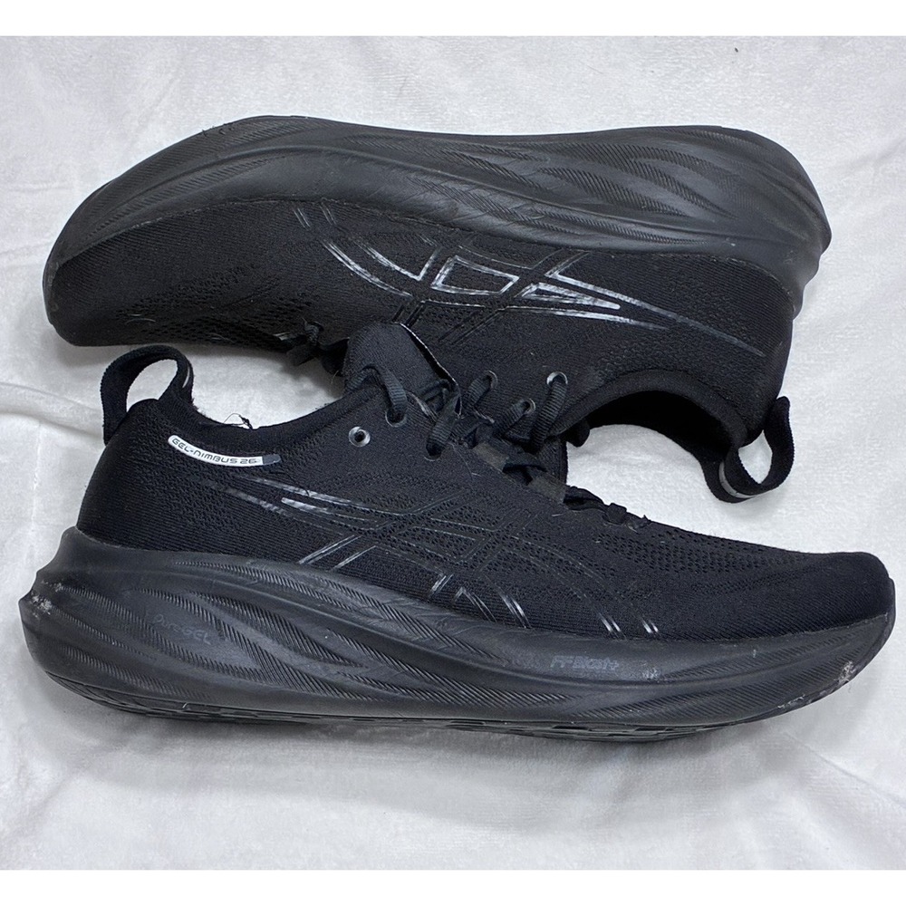ASICS GEL-Nimbus 26 Womens Sz 12 Wide Black Running Shoes 1012B602 No Insole